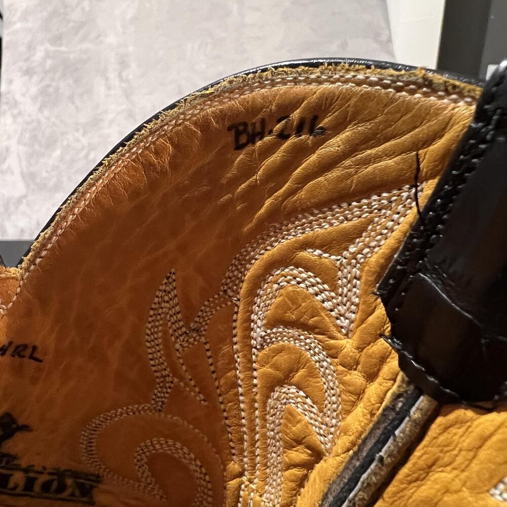 Stallion Cowboy Boots Womens 6 B Black Hornback Alligator Western Exotic Leather - Picture 11 of 16